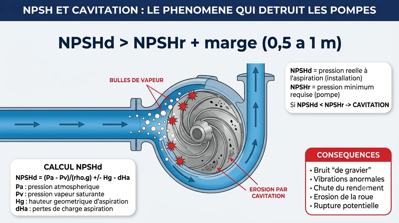 NPSH et cavitation : pourquoi votre pompe vibre et meurt prématurément